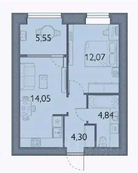 1-к кв. Брянская область, Брянский район, пос. Мичуринский, ... - Фото 1