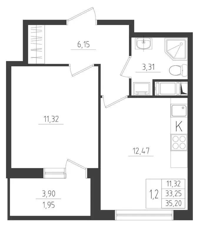 1-комнатная квартира: Красное Село, улица Лермонтова, 15к2Б (35.2 м) - Фото 0