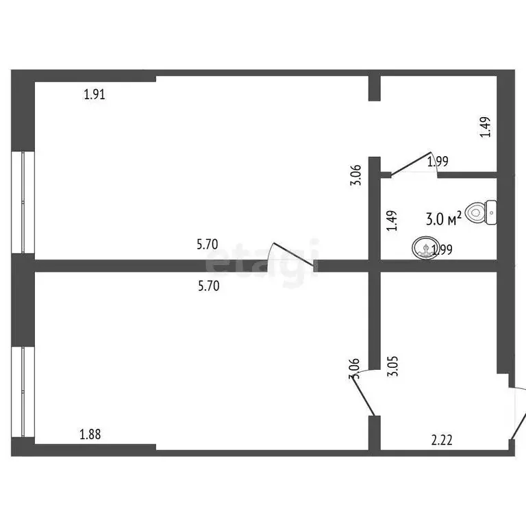 Офис (47.2 м) - Фото 1