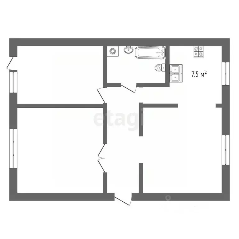 3-к кв. Крым, Симферополь пер. Строителей (69.0 м) - Фото 2