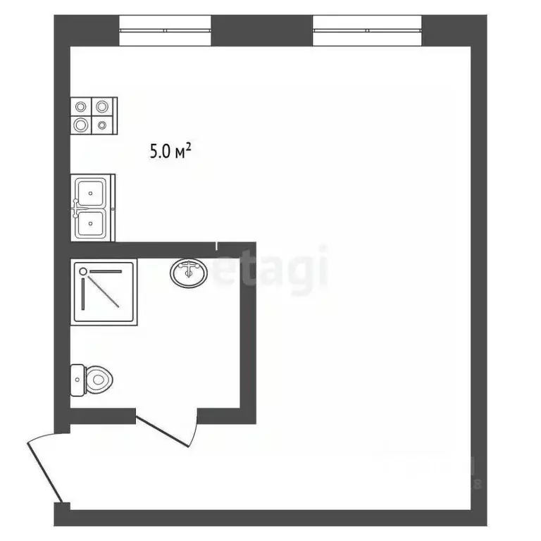 1-к кв. Омская область, Омск Арктическая ул., 25 (30.2 м) - Фото 1