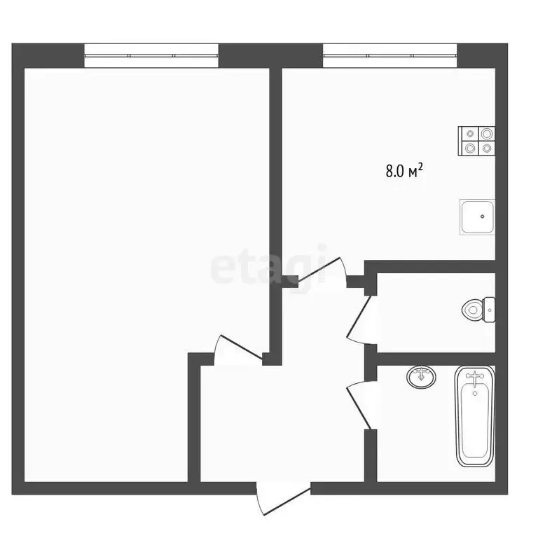1-комнатная квартира: Тюмень, Одесская улица, 18А (30.6 м) - Фото 1