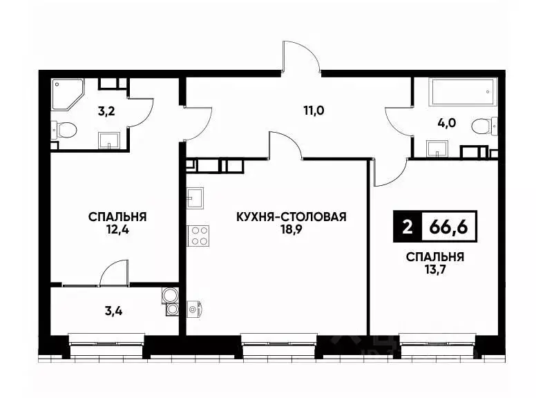 1-к кв. Ставропольский край, Ставрополь ул. Андрея Голуба, 14 (66.6 м) - Фото 0