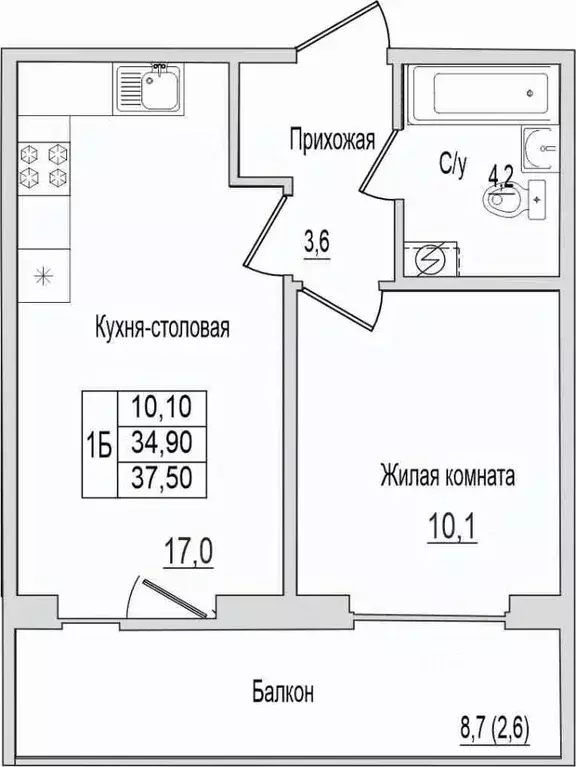 1-к кв. Псковская область, Псковский район, Завеличенская волость, д. ... - Фото 1