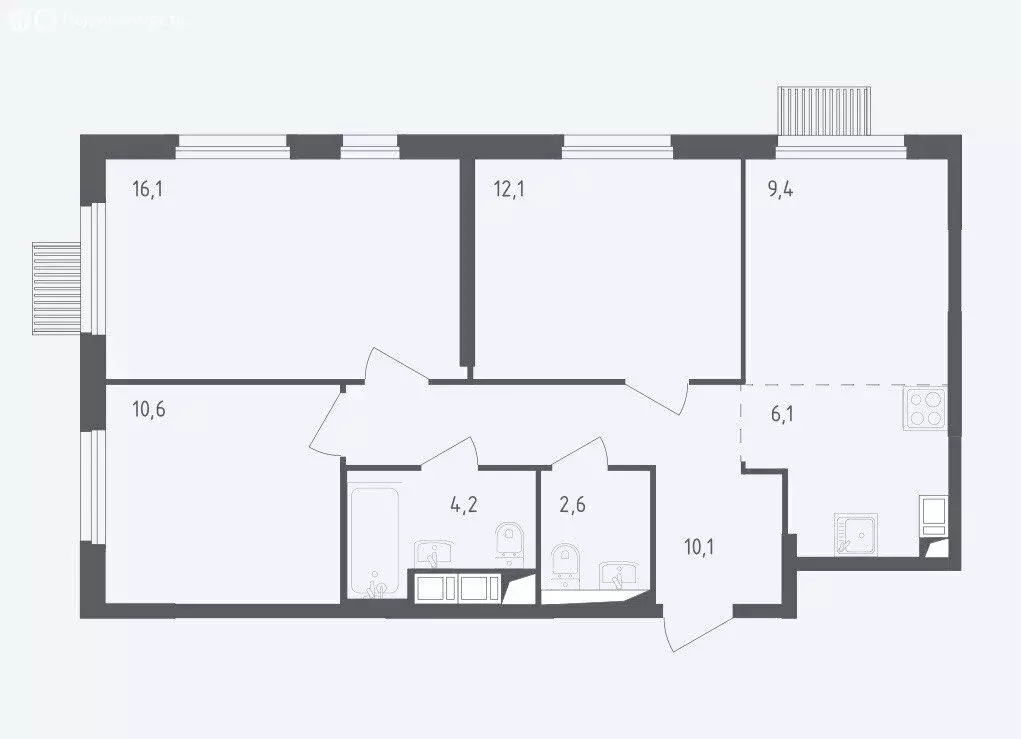 3-комнатная квартира: мытищи, улица стрельбище динамо, 10 (72 м) - Фото 0