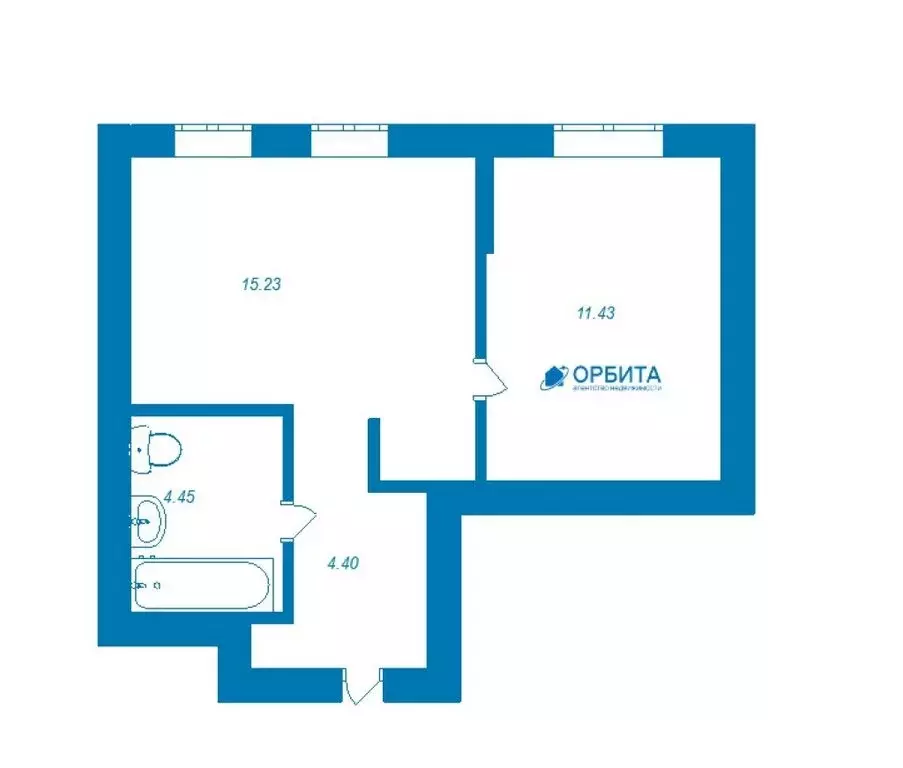 1-комнатная квартира: Тюмень, Интернациональная улица, 199к9 (34.6 м) - Фото 1