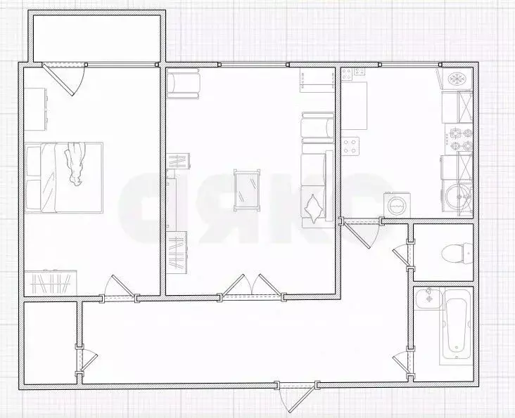 2-к кв. Тульская область, Тула ул. Клары Цеткин, 5к2 (50.8 м) - Фото 1