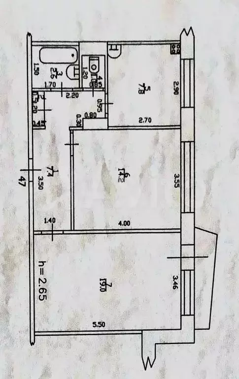 2-к. квартира, 52,5 м, 3/9 эт. - Фото 0