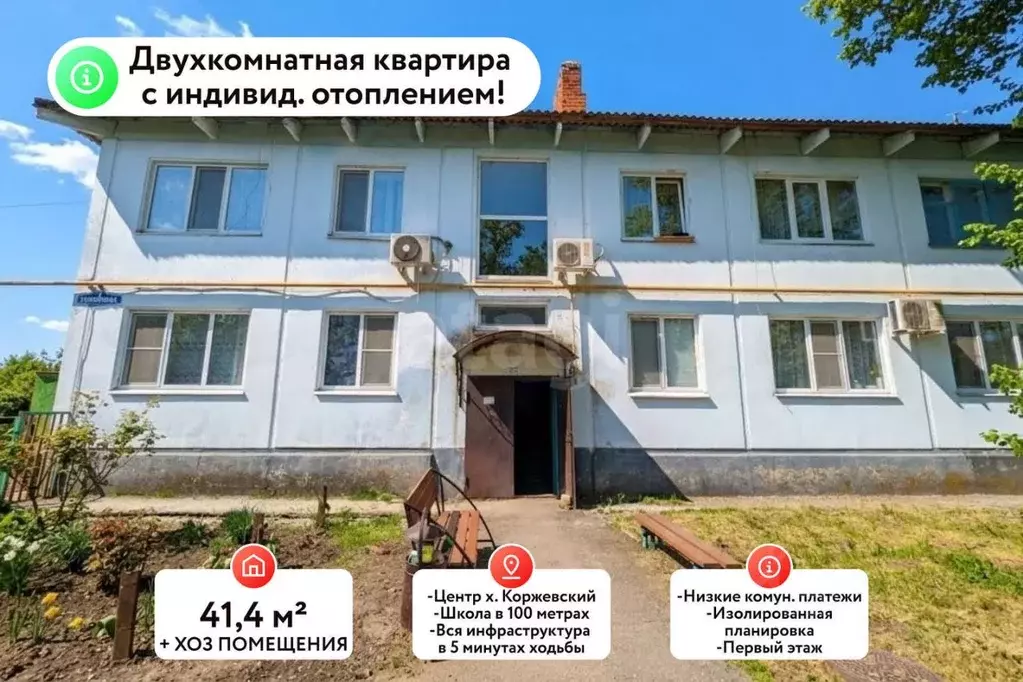 2-к кв. Краснодарский край, Славянский район, Коржевское с/пос, ... - Фото 1