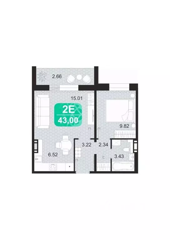 2-к кв. Забайкальский край, Чита Сосновый Бор мкр,  (43.0 м) - Фото 1