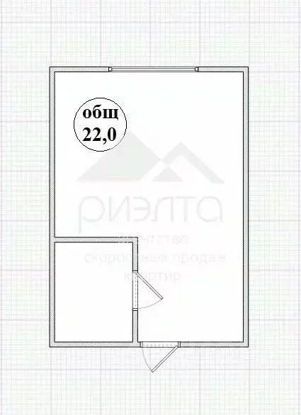 Студия Новосибирская область, Новосибирск Горский мкр, 4 (22.0 м) - Фото 1