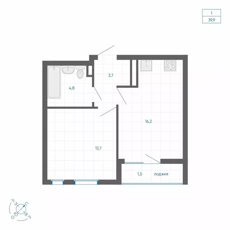 1-комнатная квартира: Екатеринбург, улица Вильгельма де Геннина, 59 ... - Фото 1