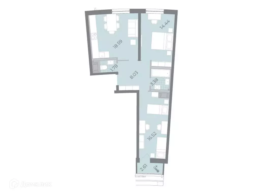 Продаётся 2-к квартира, 64 м - Фото 0