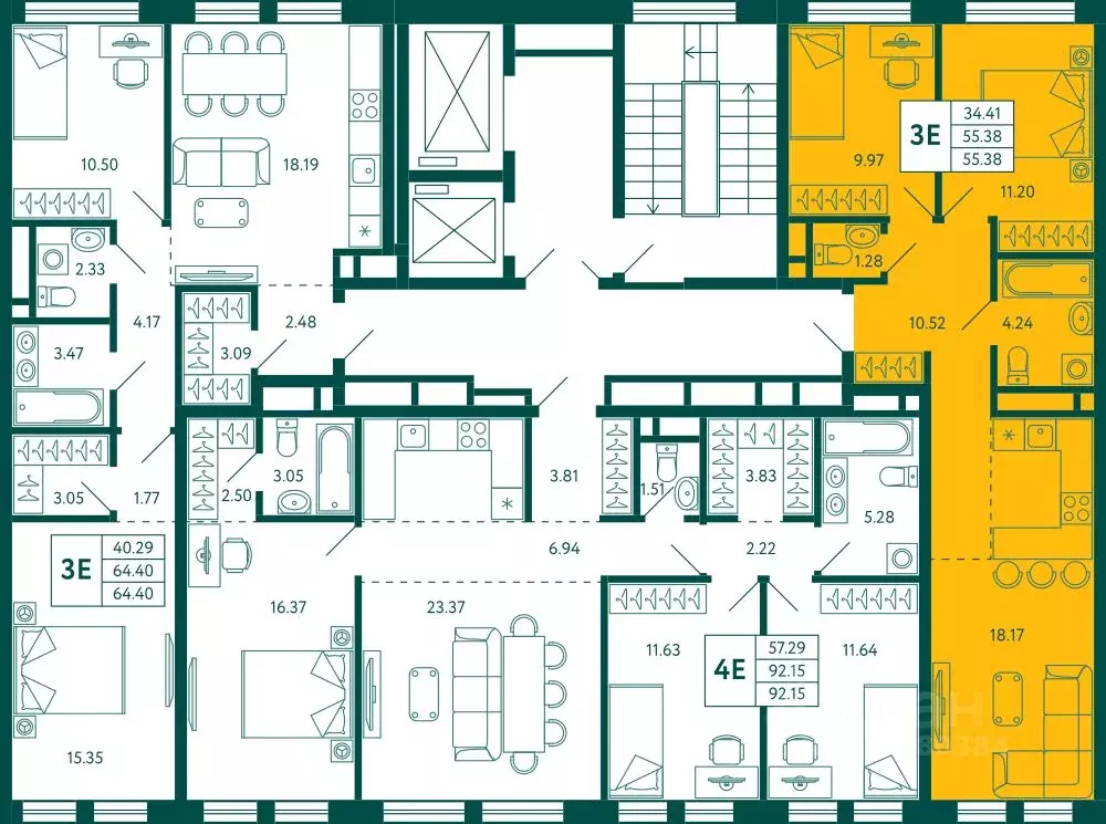 2-к кв. Башкортостан, Уфа Зеленая Роща жилрайон, Терле Парк жилой ... - Фото 2