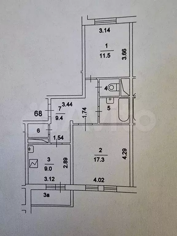 2-к. квартира, 54 м, 2/17 эт. - Фото 0