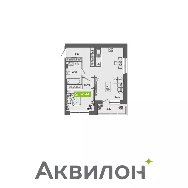 1-к кв. Архангельская область, Северодвинск Аквилон Севен жилой ... - Фото 0