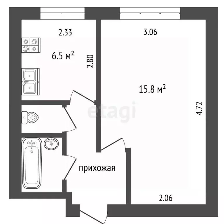 1-к кв. Москва ул. Касаткина, 22 (29.9 м) - Фото 2
