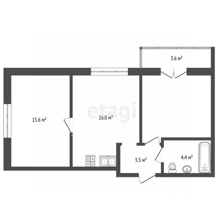 2-к кв. Челябинская область, Челябинск ул. Академика Макеева, 34 (52.5 ... - Фото 2