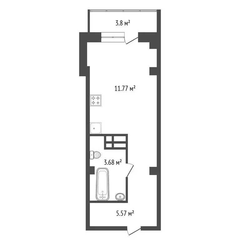 Квартира-студия: Красноярск, Норильская улица, 3Б (31.1 м) - Фото 1