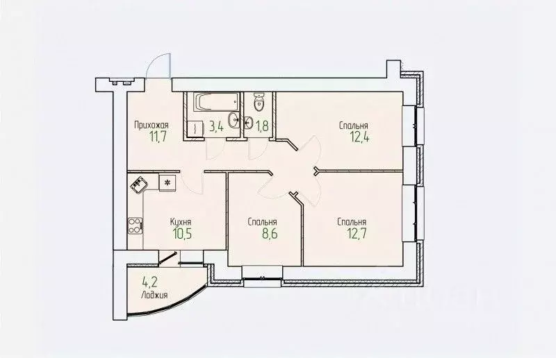 3-к кв. Кировская область, Киров Завода ОЦМ мкр,  (63.3 м) - Фото 0
