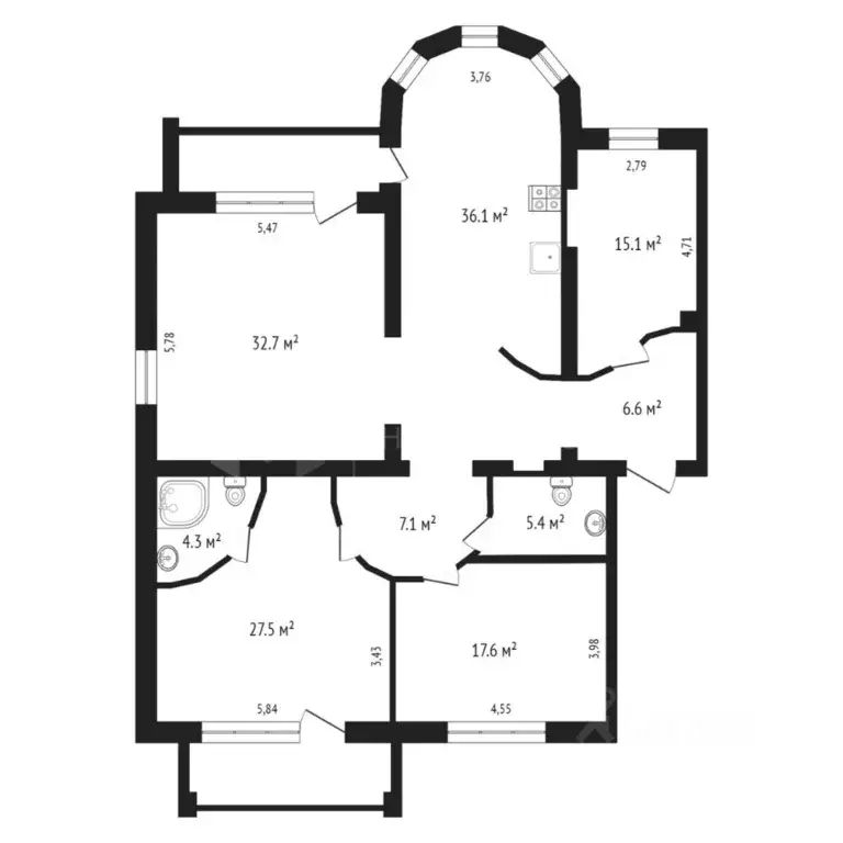 4-к кв. Тюменская область, Тюмень ул. Максима Горького, 47 (154.0 м) - Фото 2