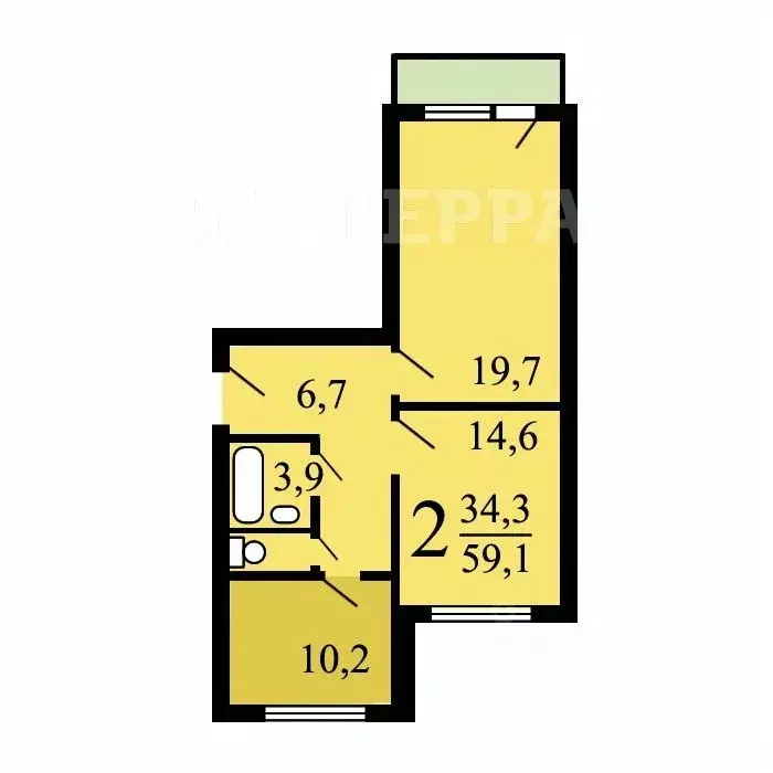 2-к кв. Москва Кременчугская ул., 5К3 (59.1 м) - Фото 1