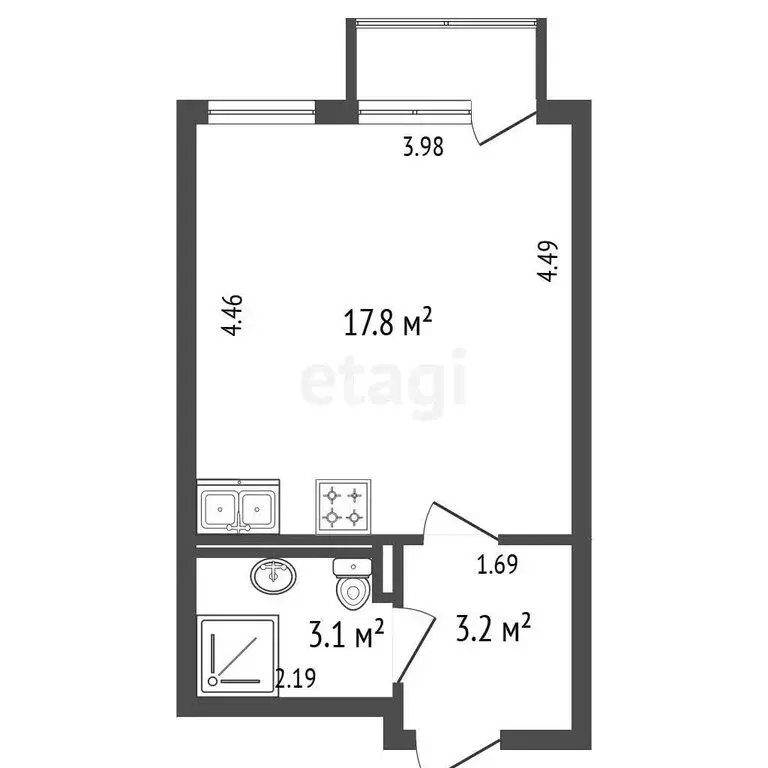 Квартира-студия: Кронштадт, Тулонская аллея, 10 (24.1 м) - Фото 1