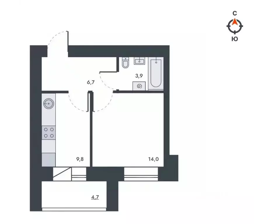 1-к кв. Кировская область, Киров ул. Капитана Дорофеева, 24 (34.4 м) - Фото 1