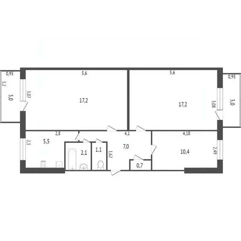 3-к кв. Хабаровский край, Комсомольск-на-Амуре Магистральное ш., 17к2 ... - Фото 2