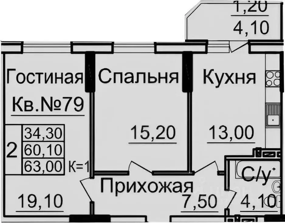 2-к кв. Ростовская область, Ростов-на-Дону Северный мкр, бул. ... - Фото 2