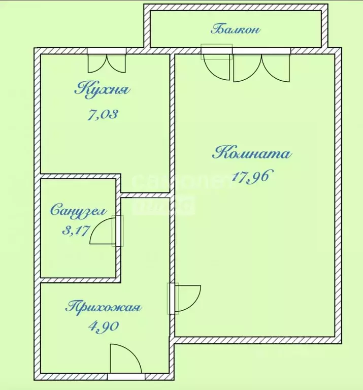 1-к кв. Ульяновская область, Ульяновск ул. Аблукова, 79 (33.1 м) - Фото 1