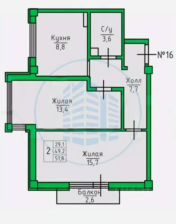 2-к кв. Ставропольский край, Ессентуки ул. Кленовая Роща, 4 (51.8 м) - Фото 1