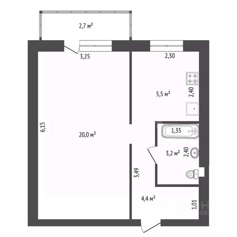 1-к кв. Башкортостан, Уфа ул. Заки Валиди, 7 (33.0 м) - Фото 2