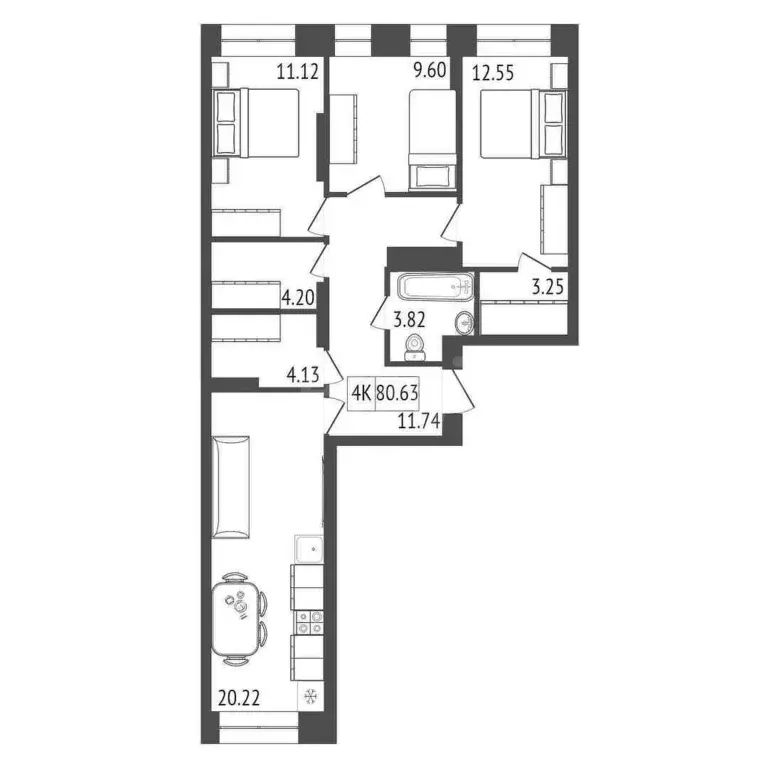 Продаётся 3-к квартира, 81.45 м - Фото 0