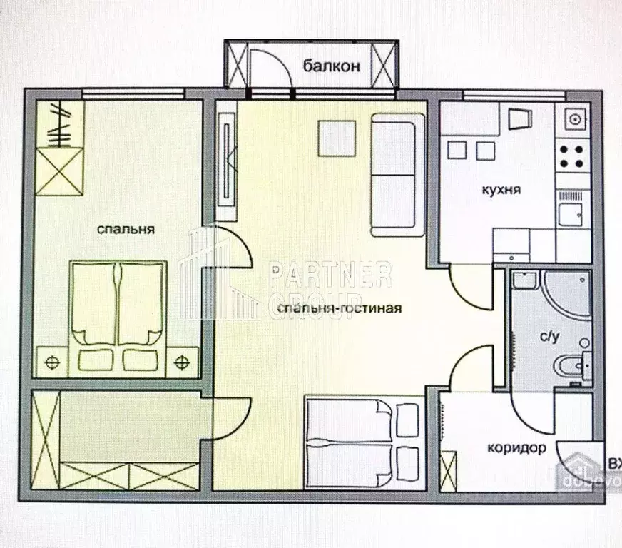 2-к кв. Тульская область, Новомосковск ул. Свердлова, 45Б (43.9 м) - Фото 1