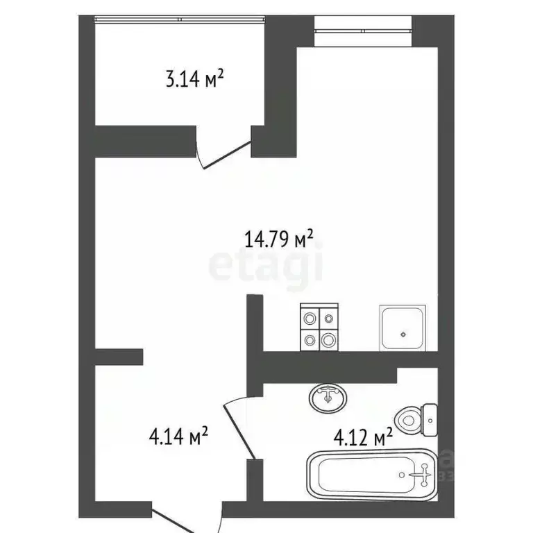 Студия Тюменская область, Тюменский муниципальный округ, д. Патрушева ... - Фото 1