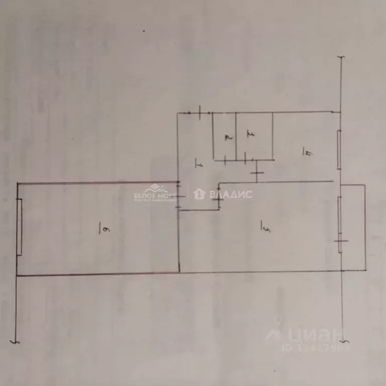 2-к кв. Архангельская область, Архангельск Вологодская ул., 42к1 (47.5 ... - Фото 2