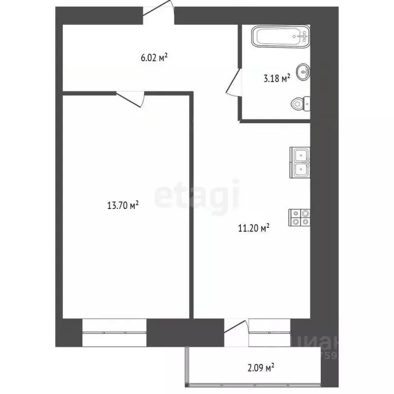 1-к кв. Ярославская область, Ярославский муниципальный округ, пос. ... - Фото 2