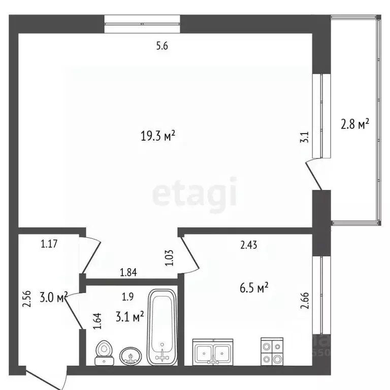 1-к кв. Самарская область, Самара пос. Соцгород, ул. Калининградская, ... - Фото 2