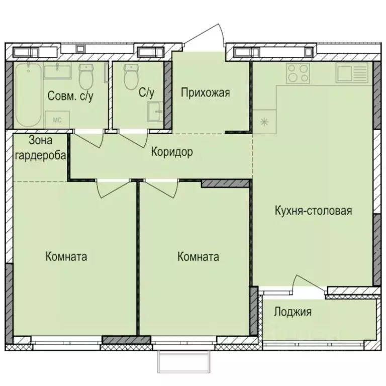 2-к кв. Удмуртия, Ижевск Автопроизводство жилрайон, Норвежский Лес ... - Фото 0