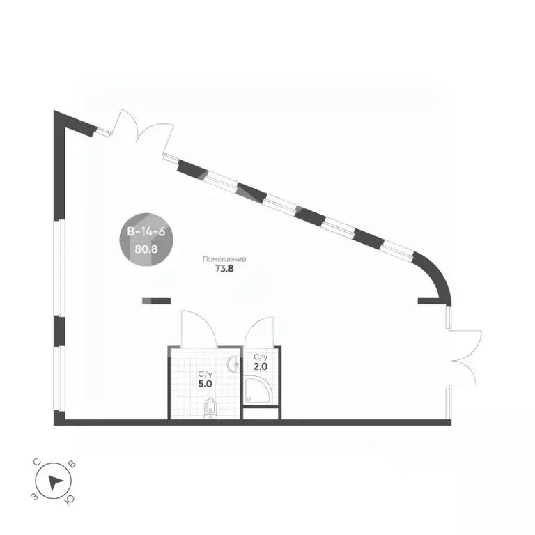 Торговая площадь в Москва 4-я оч., Шагал жилой комплекс, к2.6 (81 м) - Фото 2