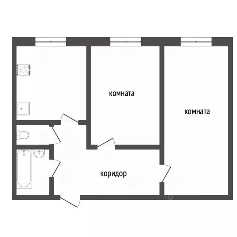 2-к кв. Ханты-Мансийский АО, Сургут просп. Ленина, 53 (45.0 м) - Фото 0