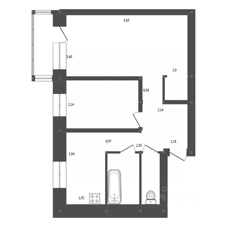 2-к кв. Амурская область, Белогорск ул. Ломоносова, 3 (43.3 м) - Фото 2