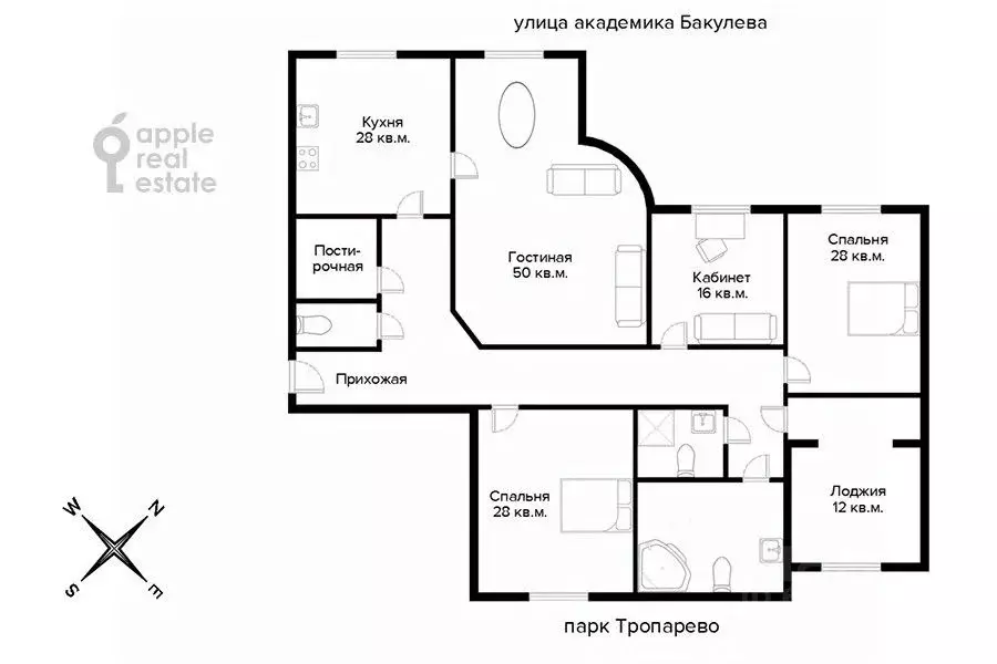 4-к кв. Москва ул. Островитянова, 10/1 (208.0 м) - Фото 2