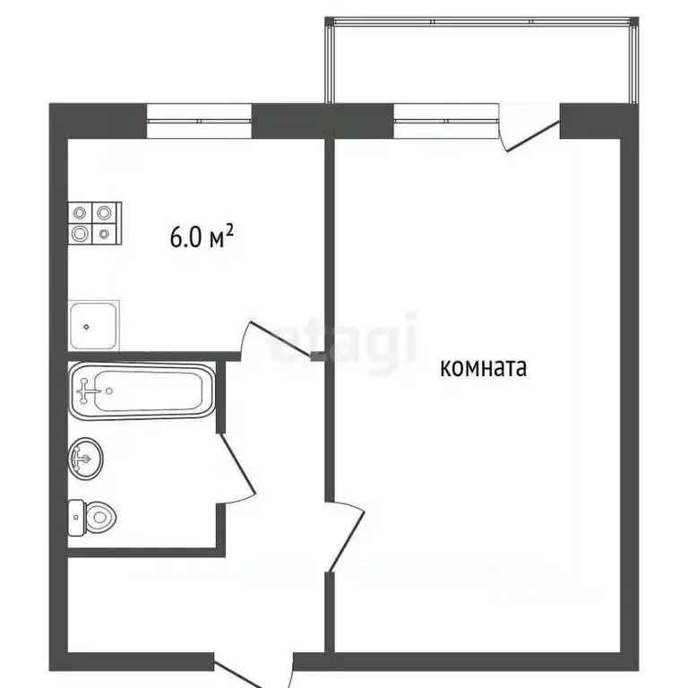 1-к кв. Ярославская область, Ярославль ул. Урицкого, 67 (32.7 м) - Фото 2