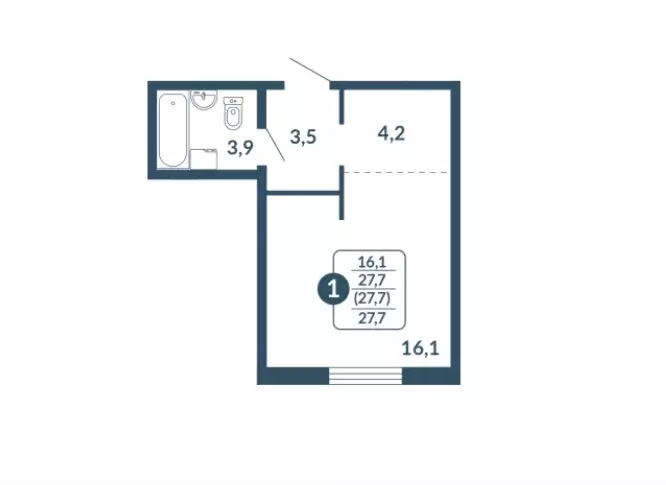Продаётся квартира-студия, 27.7 м - Фото 0