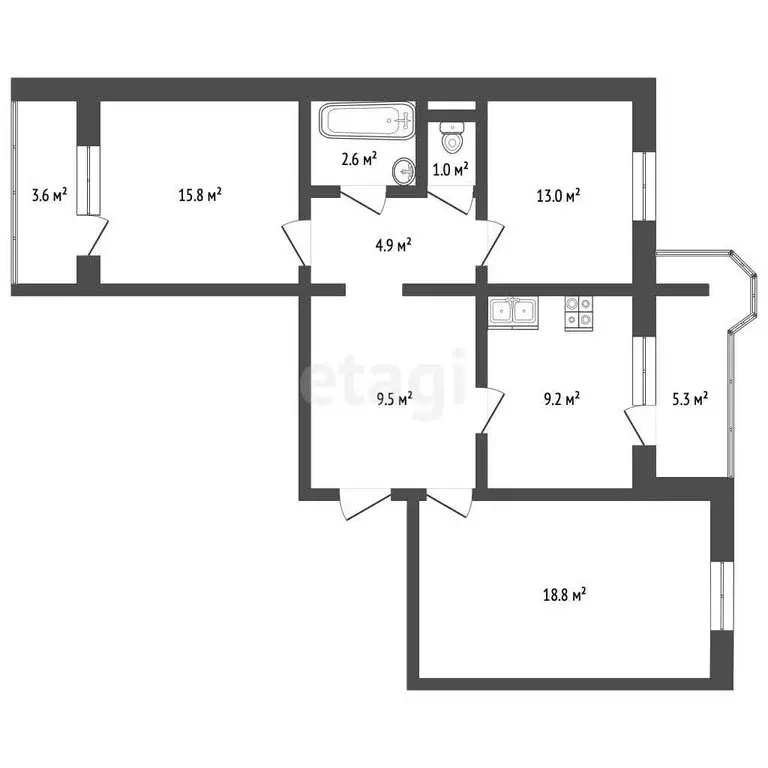 3-комнатная квартира: Самара, улица Шверника, 8 (70 м) - Фото 1