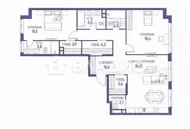 2-к кв. Москва ул. Нижние Мневники, 7 (120.0 м) - Фото 1