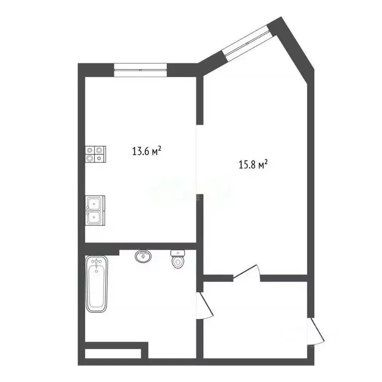 1-к кв. Московская область, Люберцы Инициативная ул., 7В (42.3 м) - Фото 2