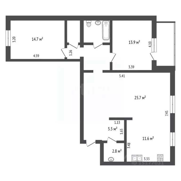 3-к кв. Ямало-Ненецкий АО, Новый Уренгой Строителей мкр, 3 (86.0 м) - Фото 2